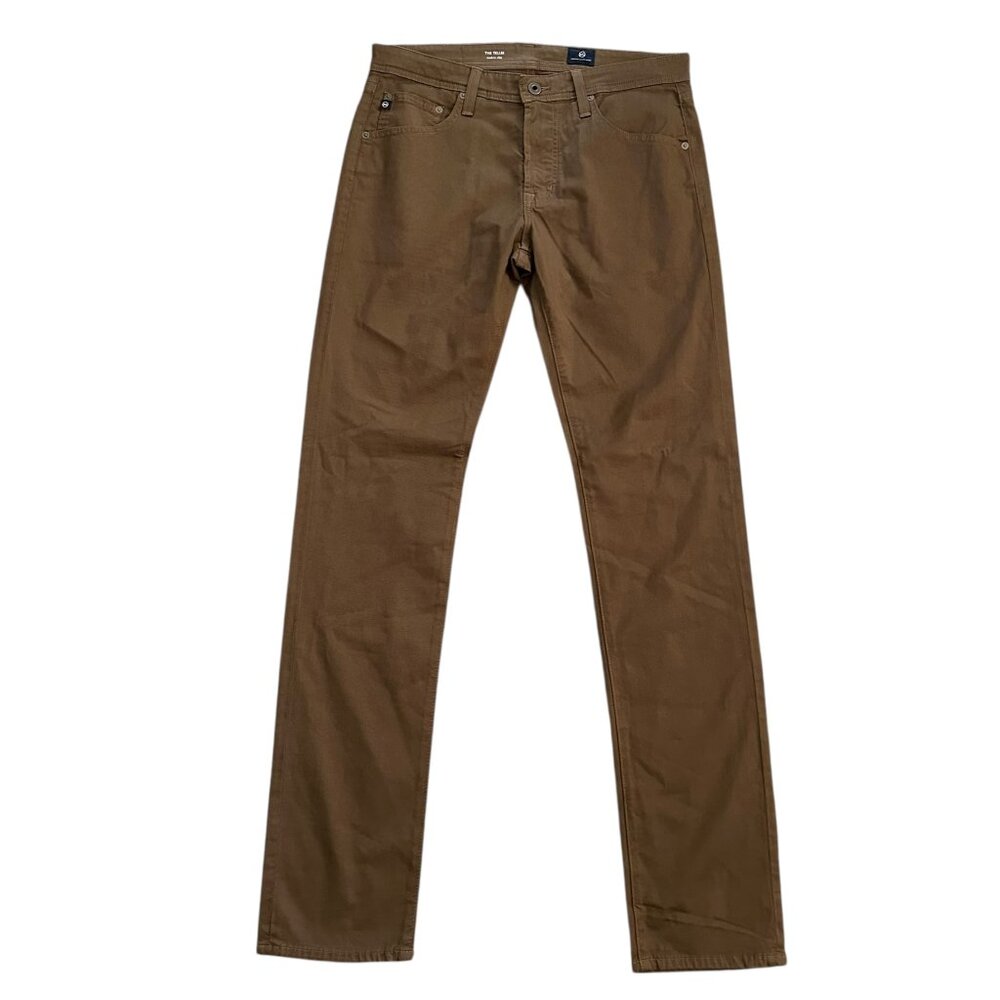 AG Adriano Goldschmied Men's Size 32 The Tellis Modern Slim Straight Brown Pants